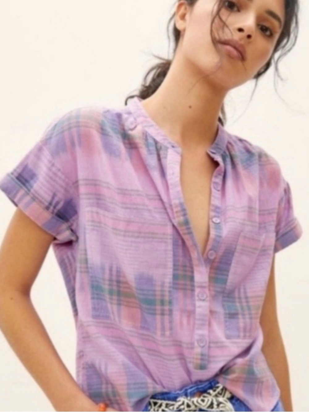 Anthropologie Pilcro Hannah plaid top